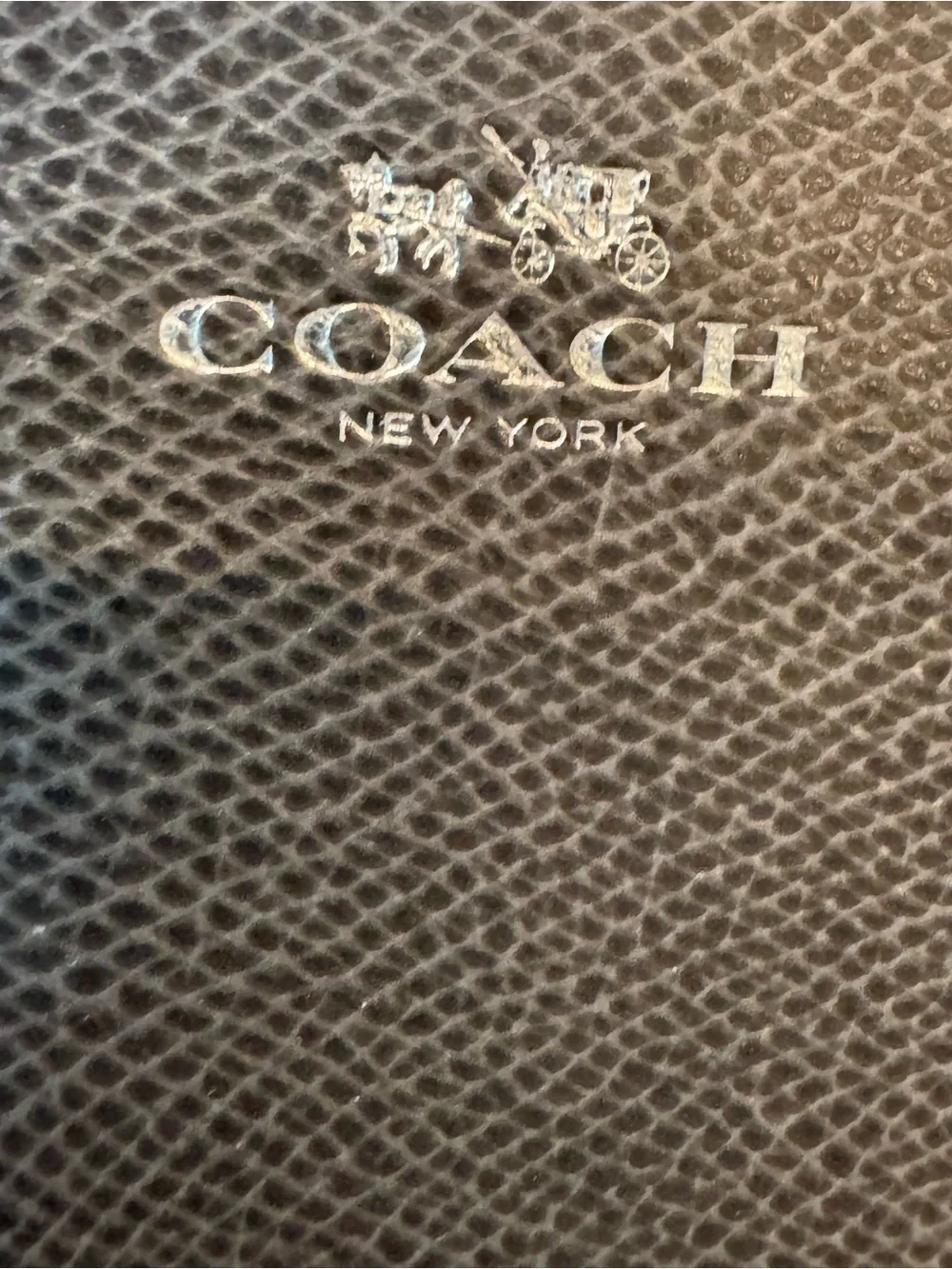 Coach Steel Gray  Pebbled Leather Wristlet with Silver Logo